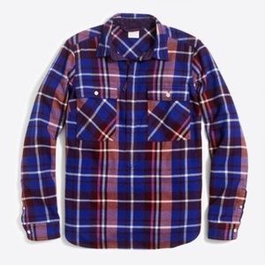 J. Crew Zip Front Flannel Shirt